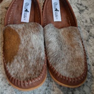 Brown and Cream Moccasins